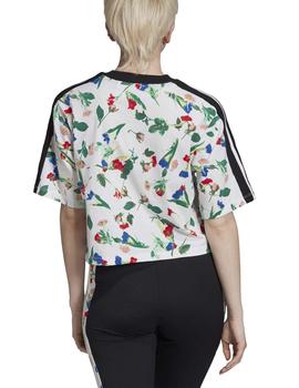 Camiseta Adidas Croped AOP Blanco/Estampado