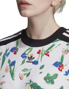 Camiseta Adidas Croped AOP Blanco/Estampado