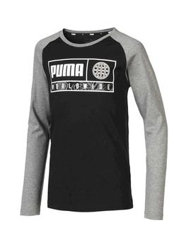 Camiseta Puma Alpha Graphic M/L Negro/Gris