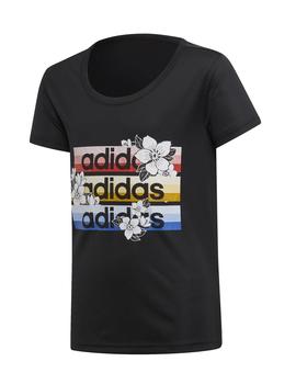 Camiseta Adidas YG C T x Farm Negro