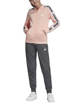 Chandal Adidas  YG Hood Cot TS Rosa/Gris