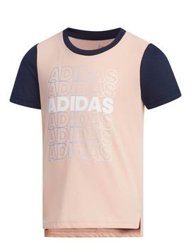 Camiseta Adidas LG Cot Rosa/Marino