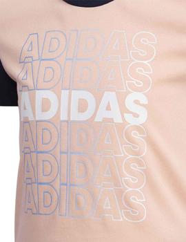 Camiseta Adidas LG Cot Rosa/Marino