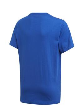 Camiseta Adidas YB E 3S Azul/Blanco