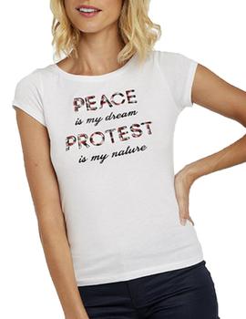 Camiseta Naf Naf Opeace Blanco