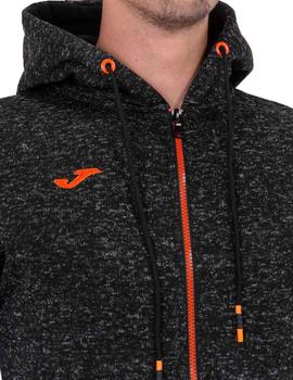 Chaqueta Joma capucha Melange Negro/Naranja