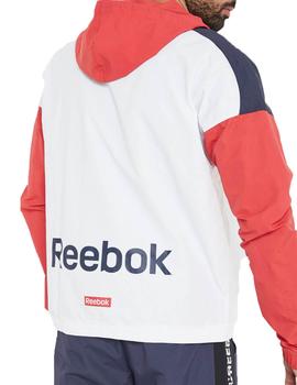 Cortavientos Reebok TE BL Blanco/Marino/Rojo