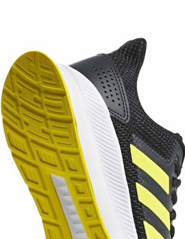 Zapatillas Adidas RunFalcon K Negro/Amarillo