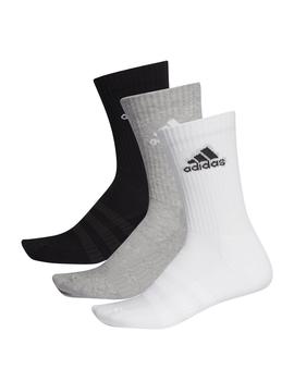 Calcetines Adidas Cush CRW 3PP Gris/Blanco/Negro