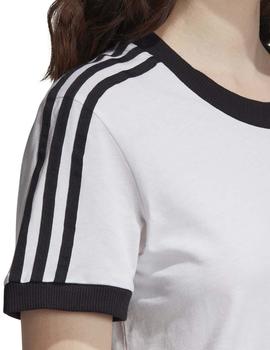 Camiseta Adidas 3 STR Blanco/Negro Mujer