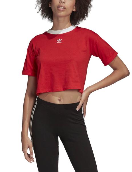 Adidas Crop Top Rojo/Blanco