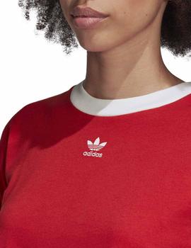 Camiseta Adidas Crop Top Rojo/Blanco