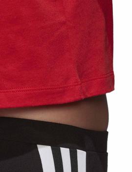 Camiseta Adidas Crop Top Rojo/Blanco