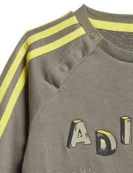 Chandal Adidas I Graph Jog FT Verde/Negro/Amarillo