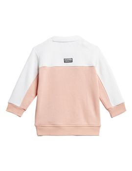 Chándal Adidas Crew Set Para Baby Rosa/Blanco