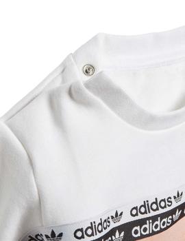 Chándal Adidas Crew Set Para Baby Rosa/Blanco