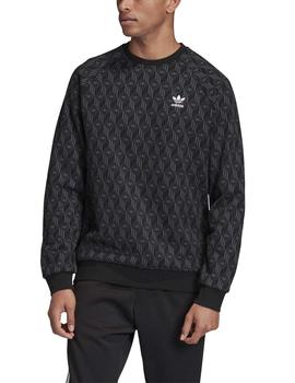 Sudadera Adidas Mono Aop Crew Negro