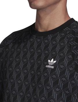 Sudadera Adidas Mono Aop Crew Negro