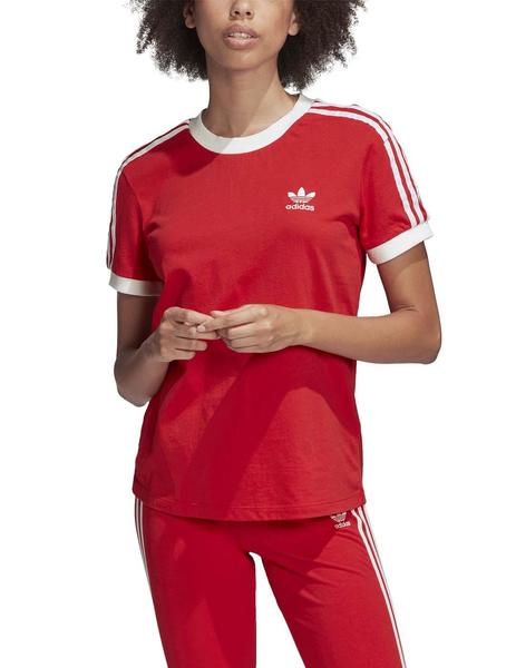 Relajante Jarra Buscar Camiseta Adidas Originals 3 STR Rojo Para Mujer