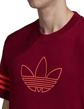 Camiseta Adidas Outline Granate Para Hombre