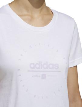 Camiseta Adidas Adi Clock Blanco Para Mujer