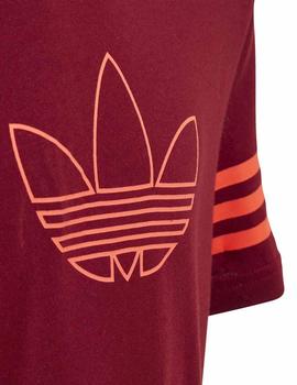 Camiseta Adidas Originals Outline Granate  Jr