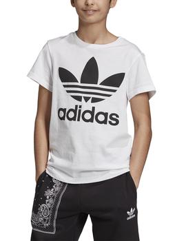 Camiseta Adidas Trefoil Blanco/Negro Para Niño