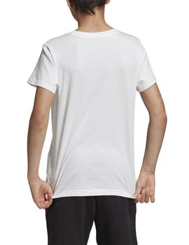 Camiseta Adidas Trefoil Blanco/Negro Para Niño