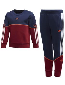 Chandal Adidas Outline Crew Mno/Granate Para Niño