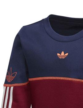 Chandal Adidas Outline Crew Mno/Granate Para Niño