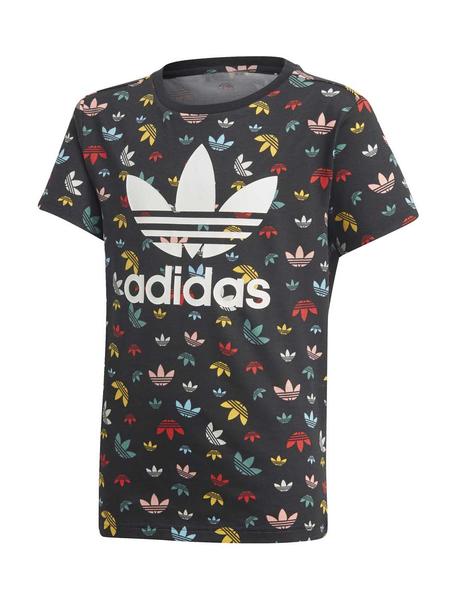 látigo Estación de ferrocarril Miserable Camiseta Adidas Tee Negro/Multicolor Para Niño/a