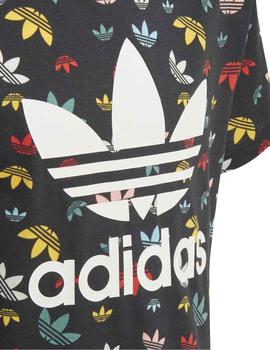 Camiseta Adidas Tee Negro/Multicolor Para Niño/a