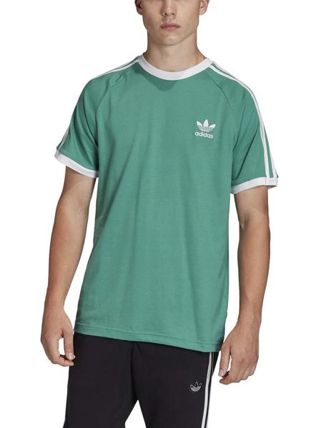 Con sinsonte grabadora Camiseta Adidas 3-Stripes Verde/Blanco Para Hombre