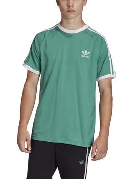 Camiseta Adidas 3-Stripes Verde/Blanco Para Hombre