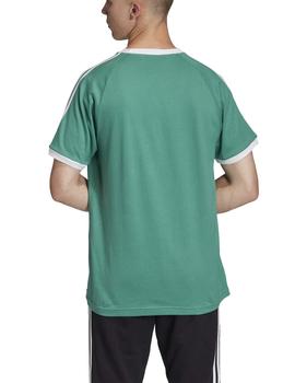 Camiseta Adidas 3-Stripes Verde/Blanco Para Hombre