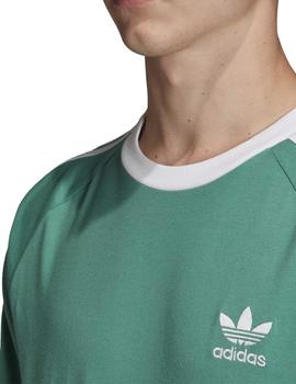 Camiseta Adidas 3-Stripes Verde/Blanco Para Hombre