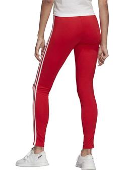 Leggings Adidas 3-Stripes Rojo Para Mujer