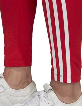 Leggings Adidas 3-Stripes Rojo Para Mujer