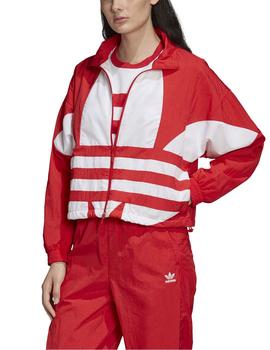 Chaqueta Adidas Large Logo Rojo Para Mujer