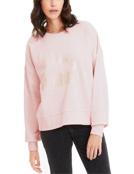 Sudadera Puma Classics Logo Metall Rosa Para Mujer