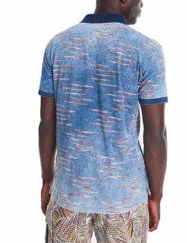 Polo Desigual Beau Azul Para Hombre