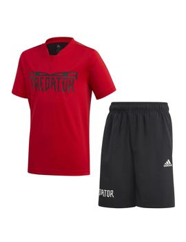 Set Adidas JB Pred Rojo/Negro Para Niño