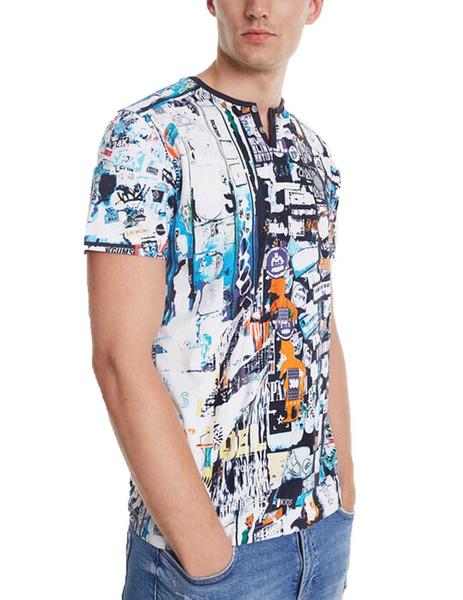 Camiseta Desigual Jules Multicolor Para Hombre