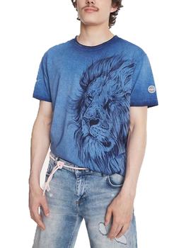 Camiseta Desigual Maddox Azul Para Hombre
