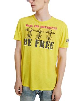 Camiseta Desigual Maxim Amarillo Para Hombre