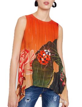 Blusa Desigual Rosalind Naranja/Multic Para Mujer