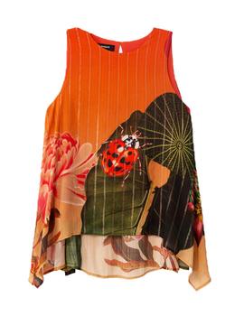 Blusa Desigual Rosalind Naranja/Multic Para Mujer