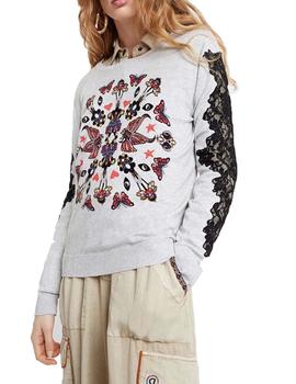 Jersey Desigual Udaipur Gris Para Mujer