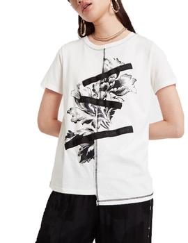 Camiseta Desigual Seryll Blanco Para Mujer