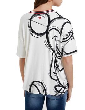 Camiseta Desigual Love Mickey Blanco Para Mujer